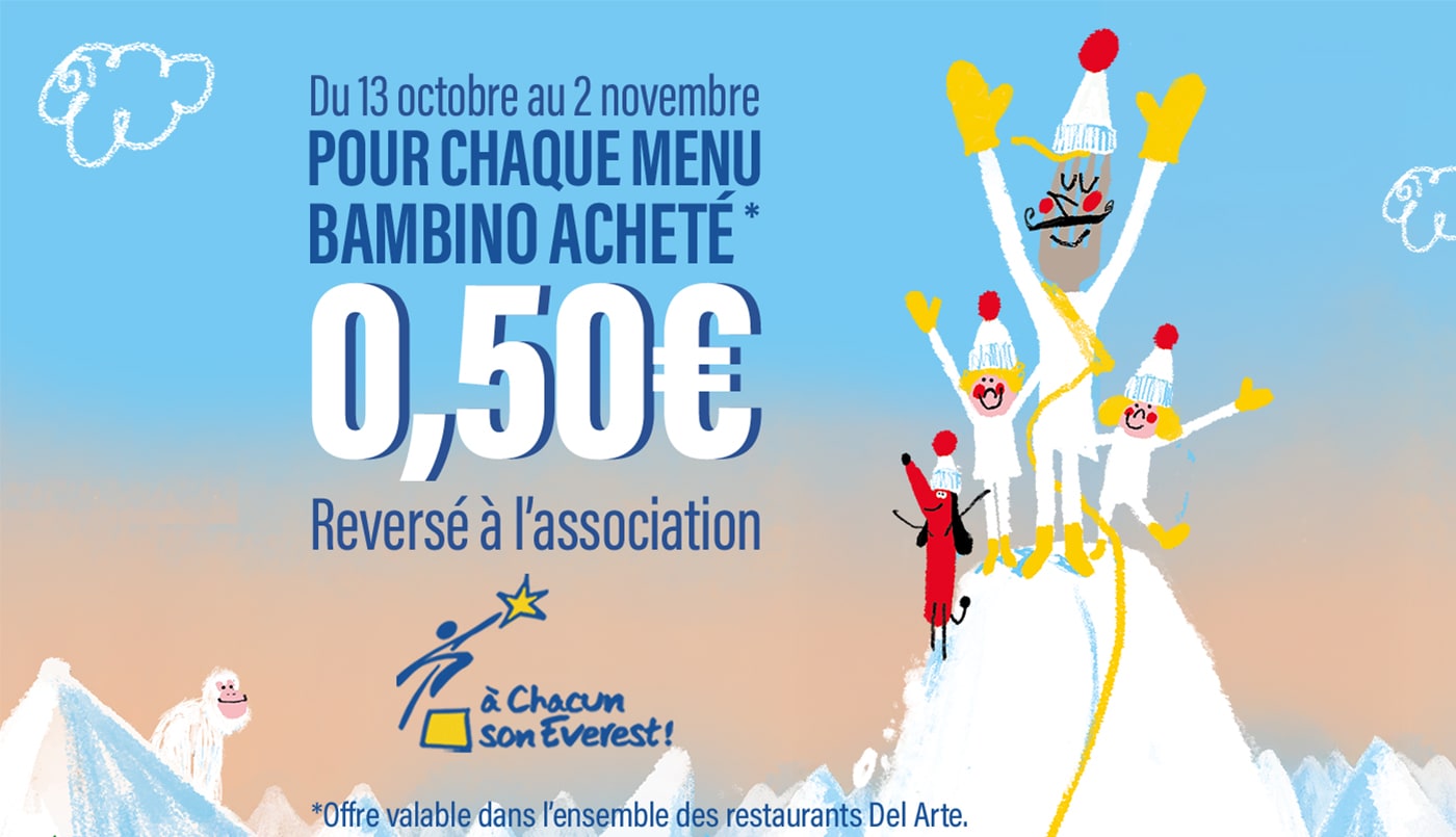 Del Arte s'engage auprès des enfants malades avec l'association A Chacun son Everest ! Del Arte s'engage auprès des enfants malades avec l'association A Chacun son Everest !