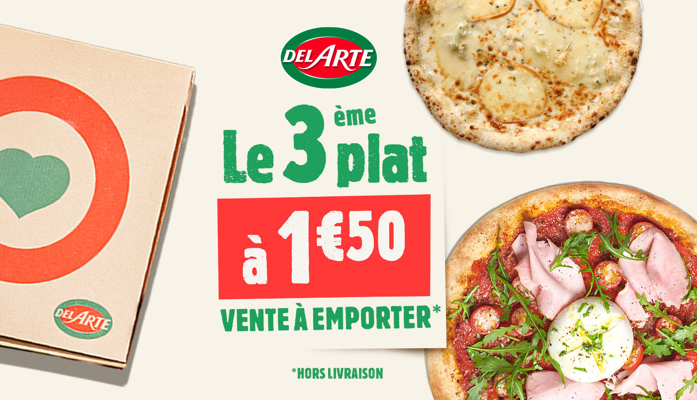 Profitez d'un 3ème plat à 1€50 pour 2 plats achetés en click&collect Profitez d'un 3ème plat à 1€50 pour 2 plats achetés en click&collect