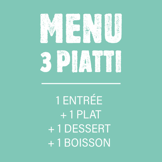 Entrée + plat + dessert + boisson. Choisissez parmi une sélection d'entrées, plats, desserts et boissons