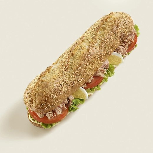 pain signature, thon, œuf dur plein air, tomate, salade, mayonnaise allégée pain signature, thon, œuf dur plein air, tomate, salade, mayonnaise allégée