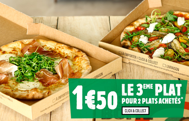 Offre le 3ème plat à 1€50 à emporter chez Del Arte Offre le 3ème plat à 1€50 à emporter chez Del Arte
