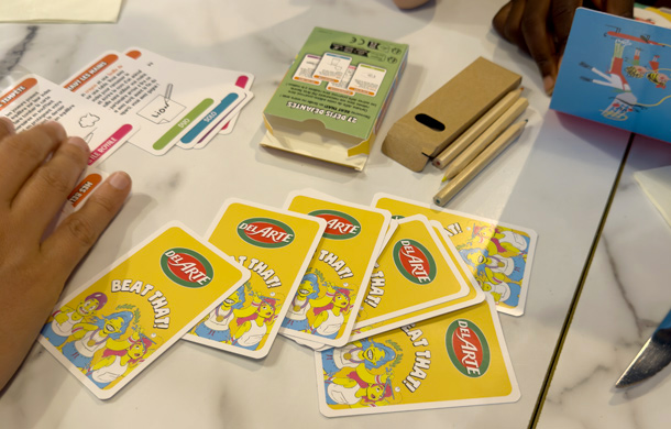 Cadeau du menu enfant Del Arte avec le jeu du moment Beat That! Cadeau du menu enfant Del Arte avec le jeu du moment Beat That!